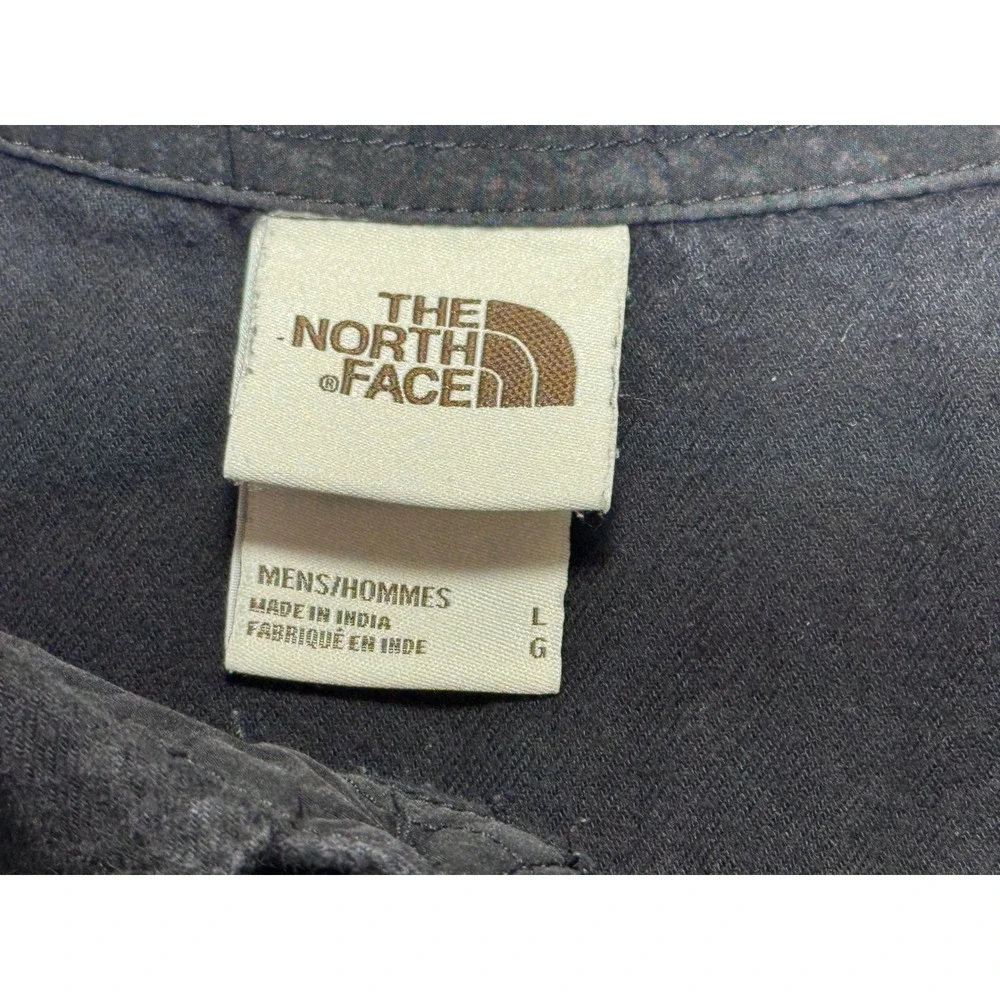 The North Face Mens Black Long Sleeve Flannel Button Down Shirt Large L